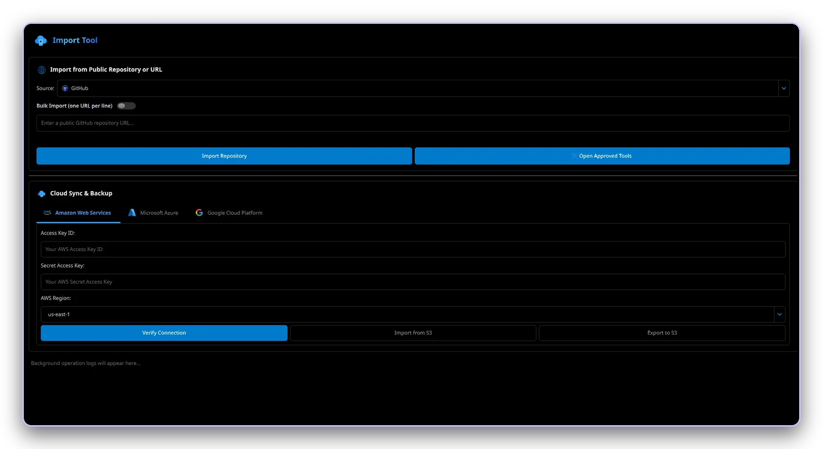 Import a tool and cloud sync