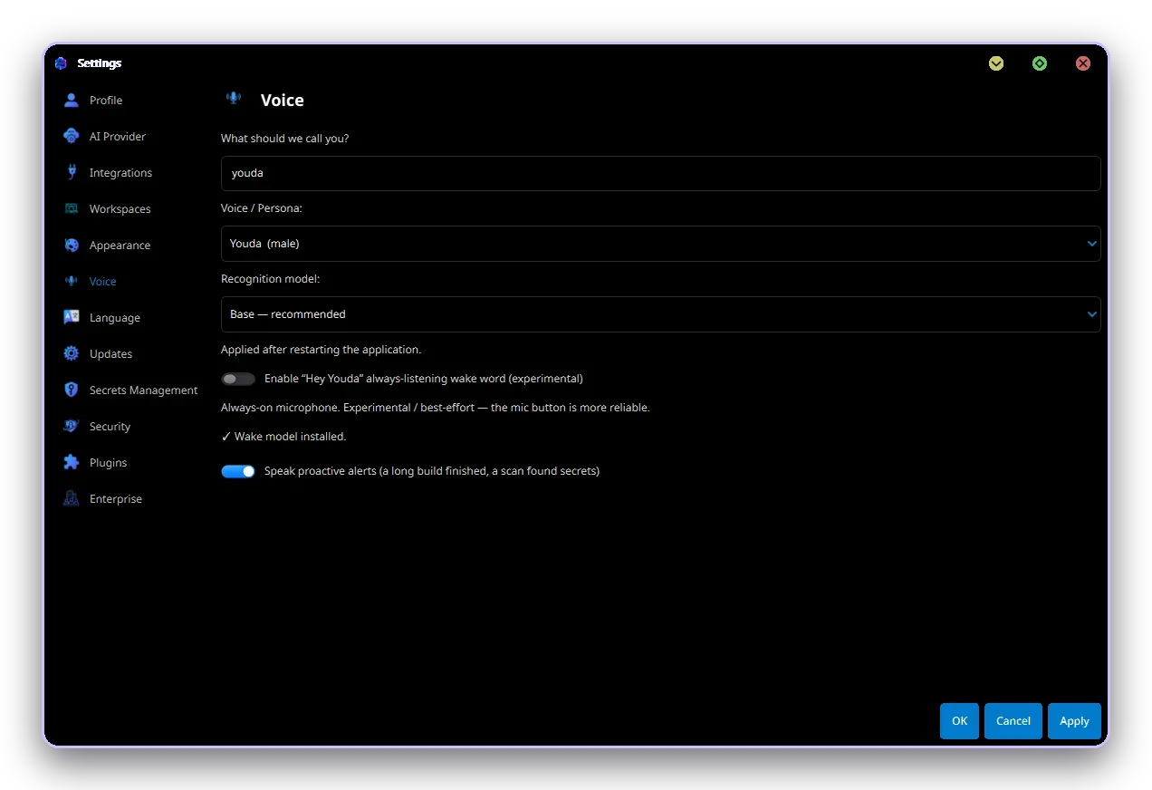 Voice settings
